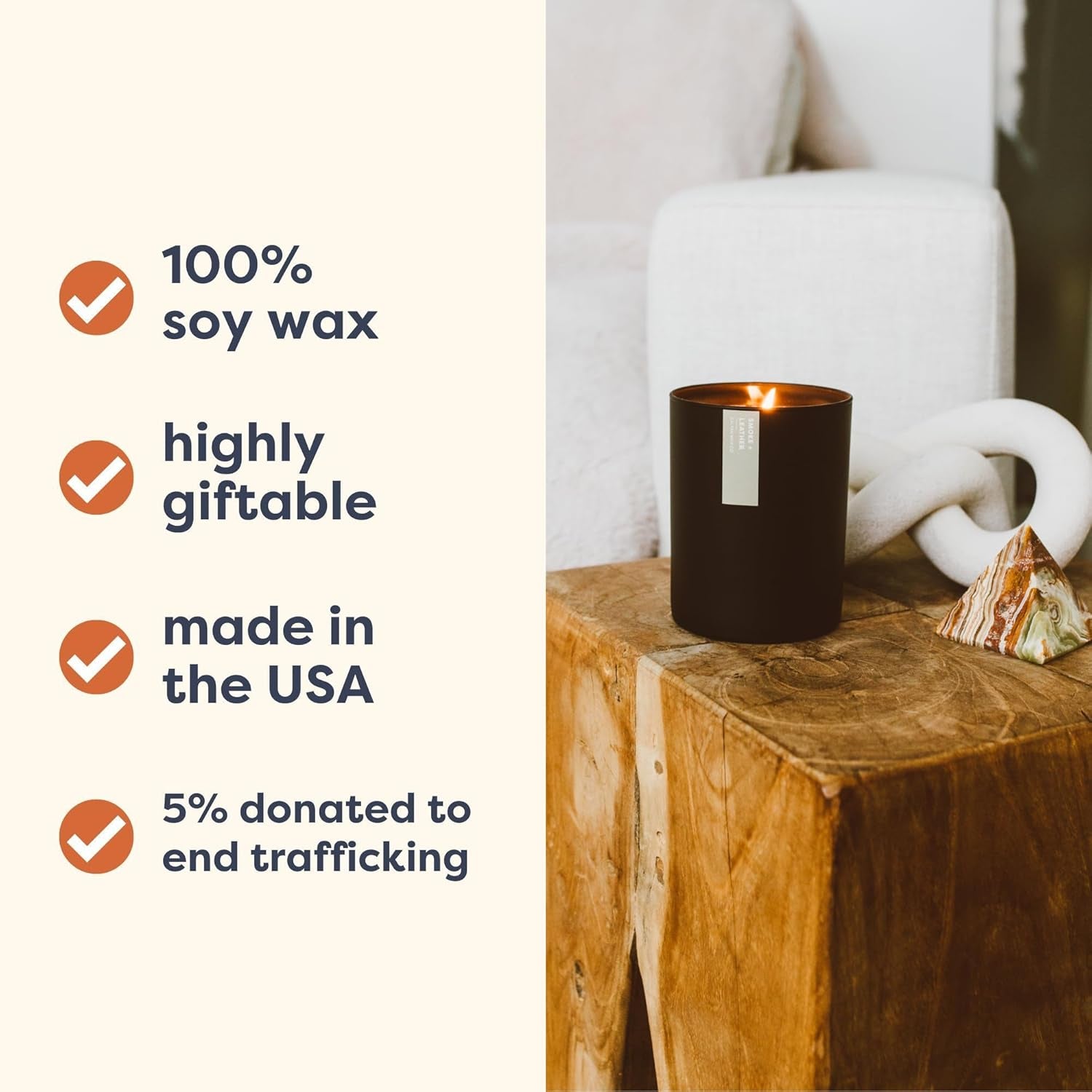 Passionfruit & Ginger Scented Soy Candle – 10.2oz Vegan, Non-Toxic Aromatherapy Candle in Black Tumbler